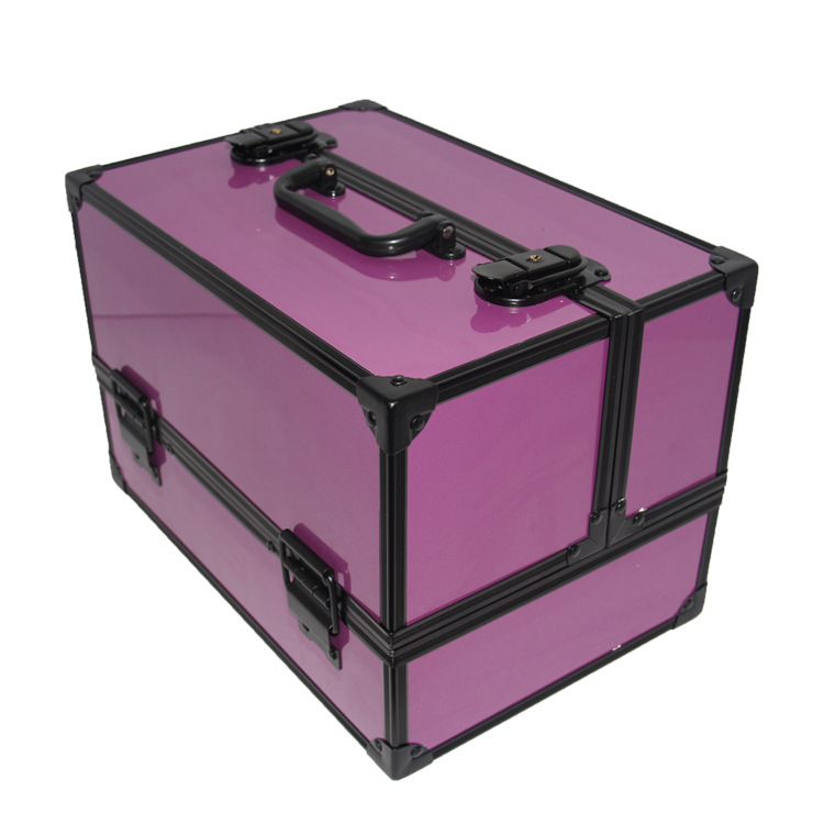 现货可零售化妆工具铝箱 双开多层化妆箱