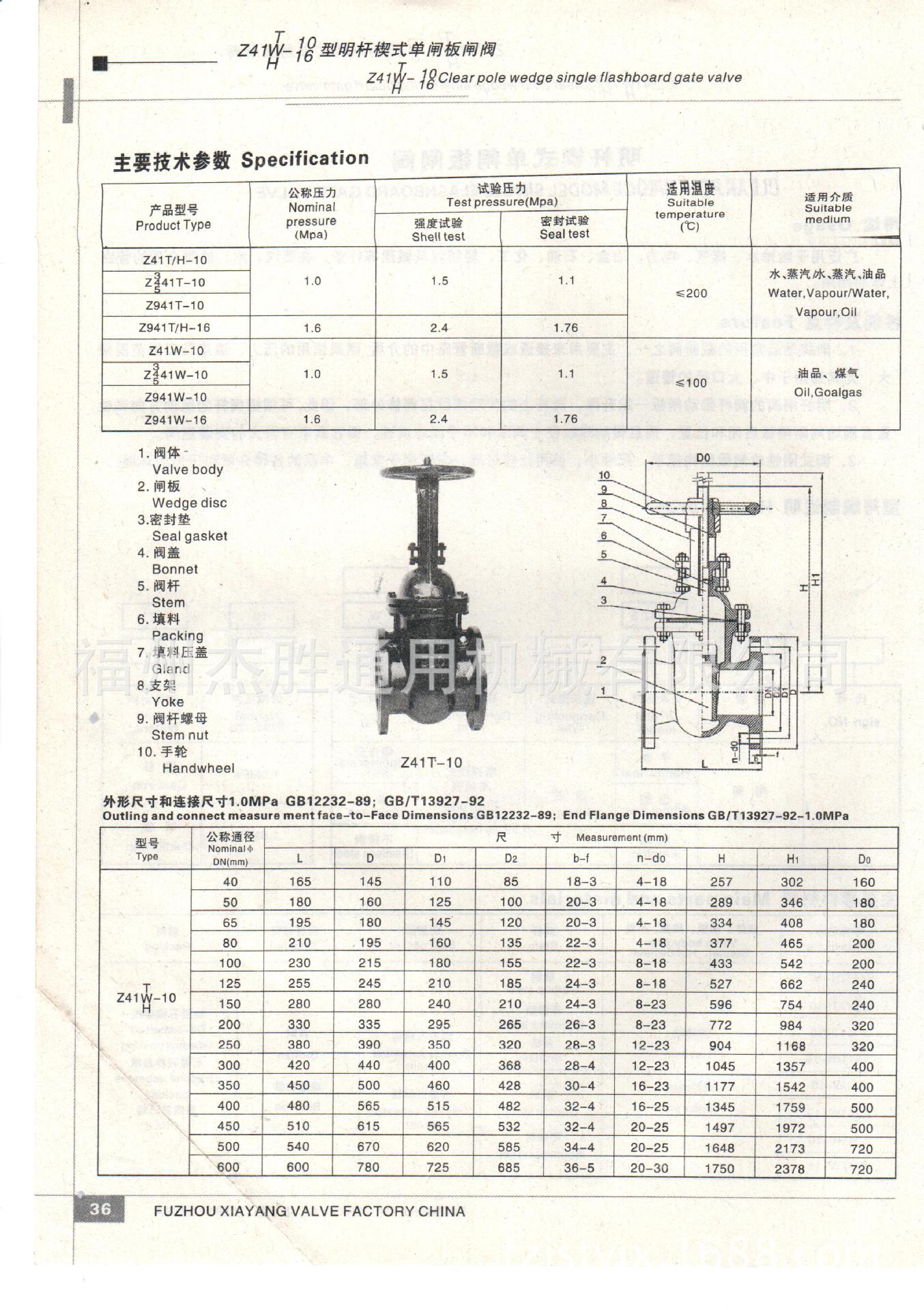 z41t-10明杆閘閥