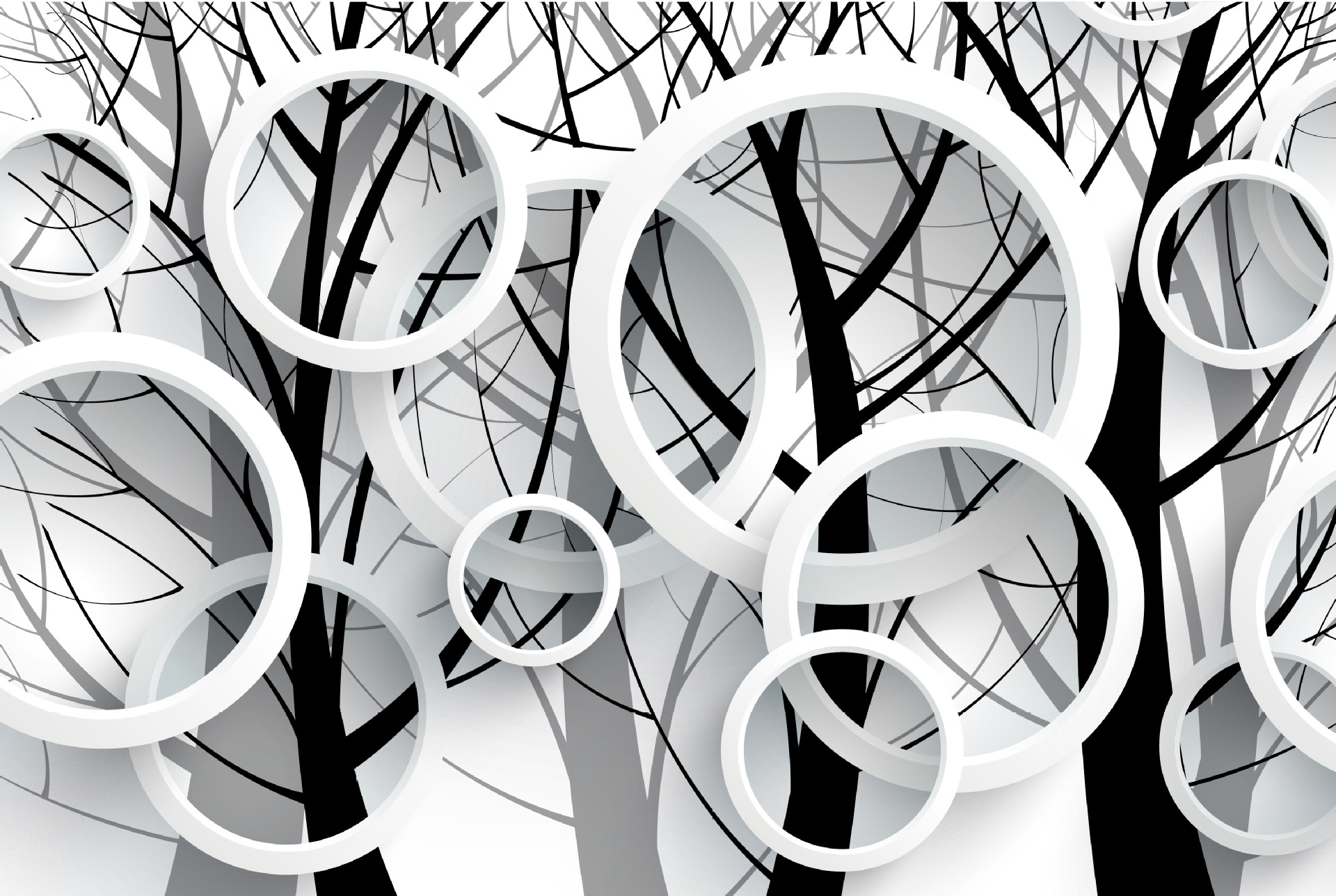 3d立体电视 背景墙壁画壁纸 抽象树环保pvc墙纸