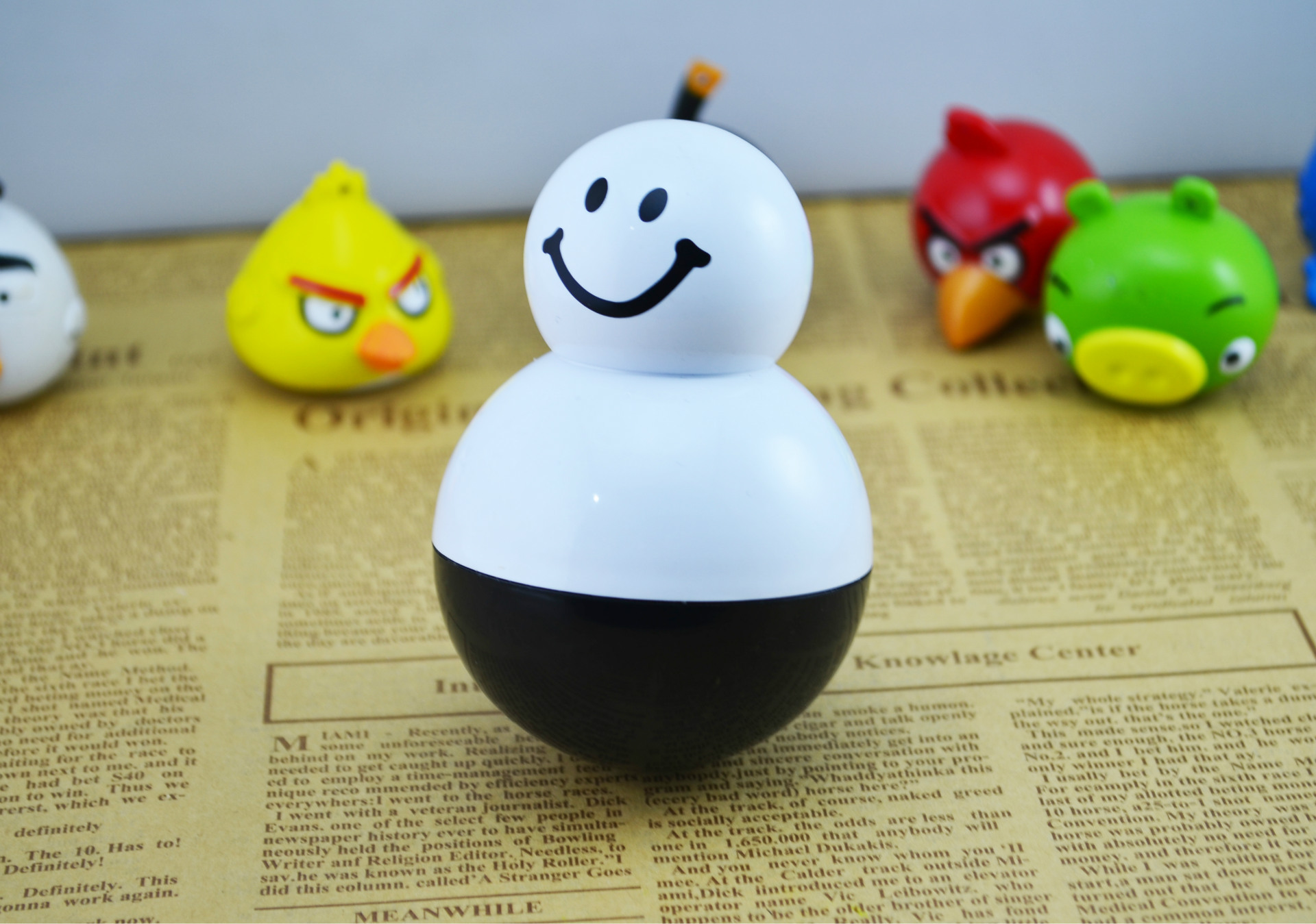 厂家直销圆珠笔,创意广告笔 多功能荧光笔不倒翁荧光笔图片_7