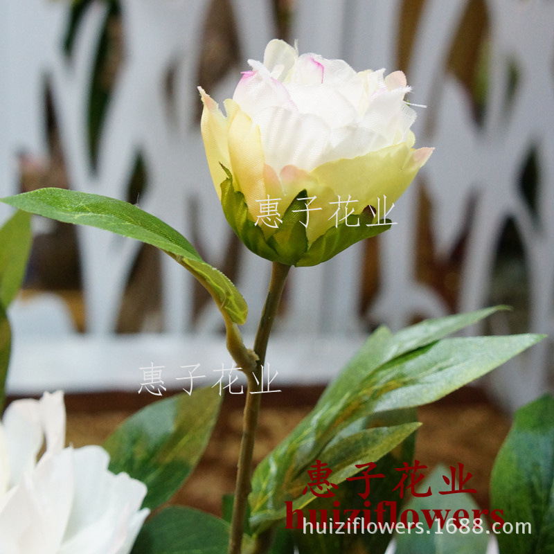 热销精品 单枝5头牡丹王芍药花仿真花假花批发家居软装装饰