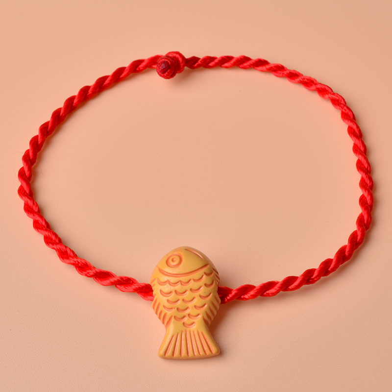 精美小礼品转运辟邪保平安手工编织年年有余小鱼红绳手链