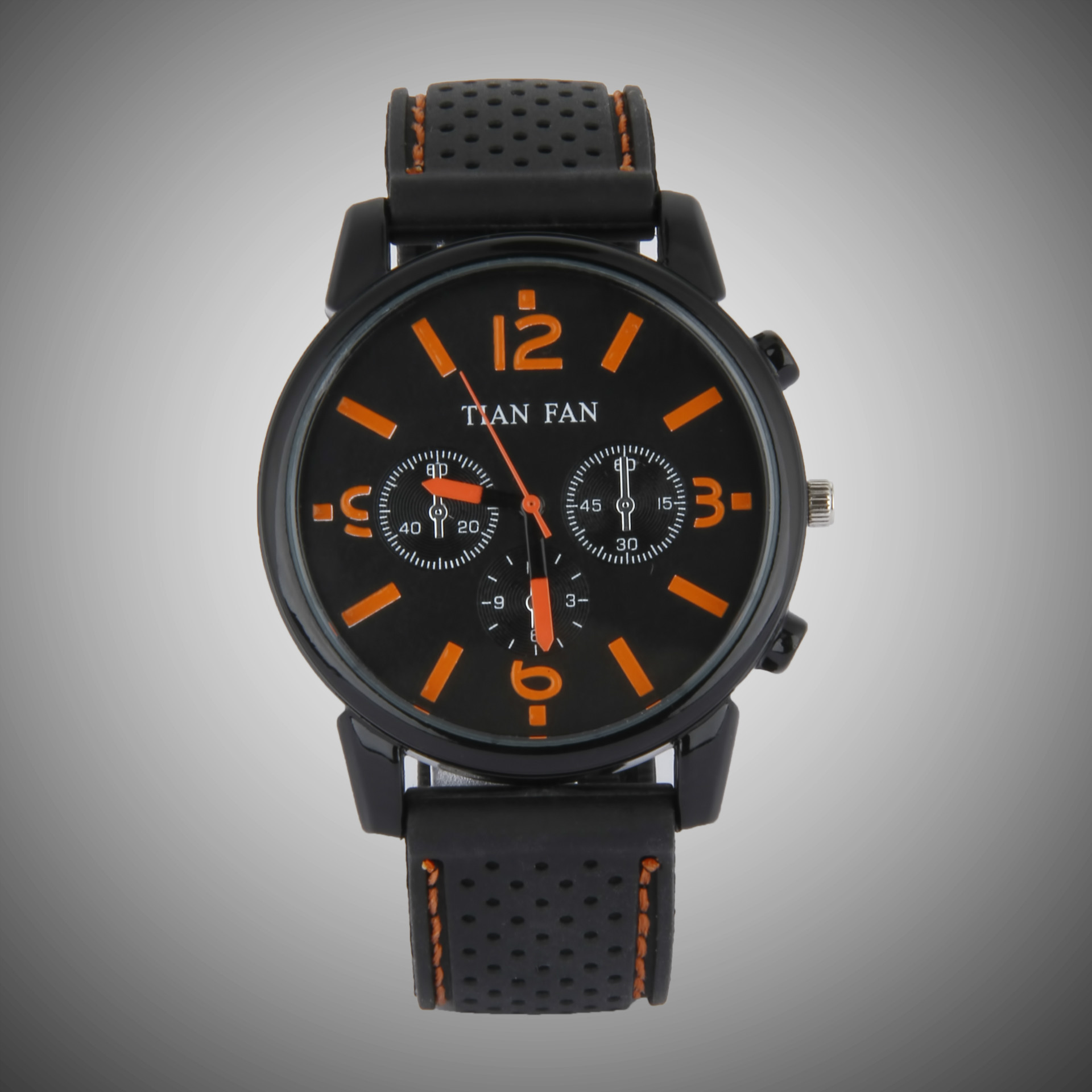 批发新款休闲时尚个性大表盘假三眼男士手表 运动手表一件代发