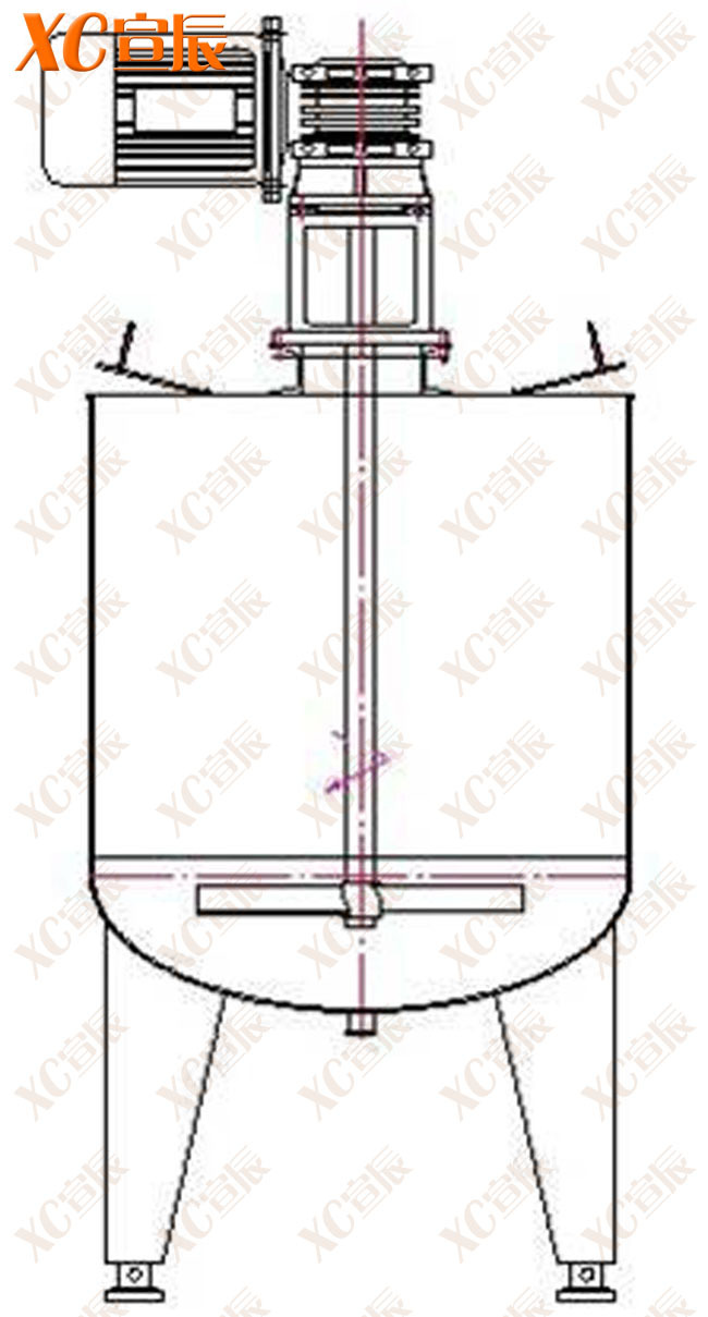 真空立式搅拌罐 电加热立式搅拌罐  蒸汽立式搅拌罐结构图展示