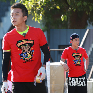 奔跑吧兄弟 同款t恤 短袖t恤纯棉圆领衣服 邓超李晨跑男打底衫