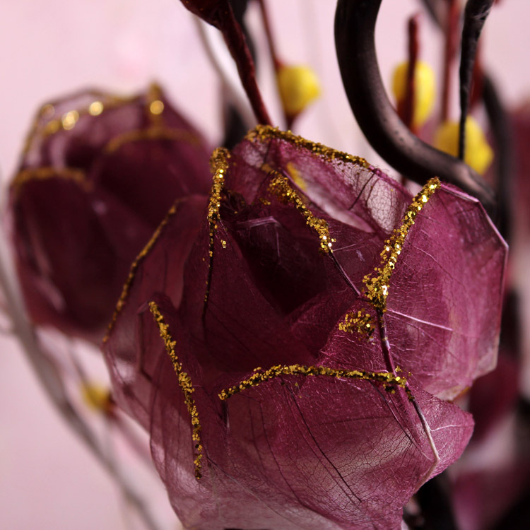 仿真花叶脉花落地花装饰花绢花叶脉玫瑰花 单枝 量大优惠