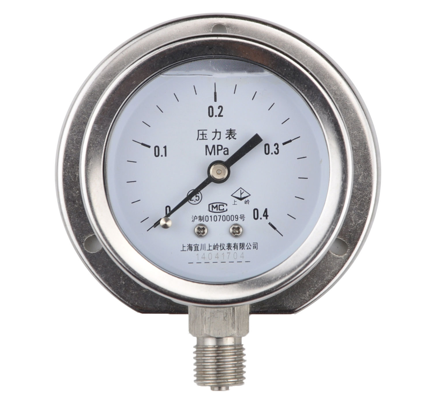 上岭 全不锈钢 耐震压力表 径向带边 yn-60t-bf