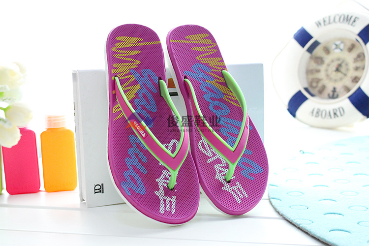 正品耀华2014夏季新款糖果色沙滩鞋女士人字拖鞋 防滑厚底女凉拖