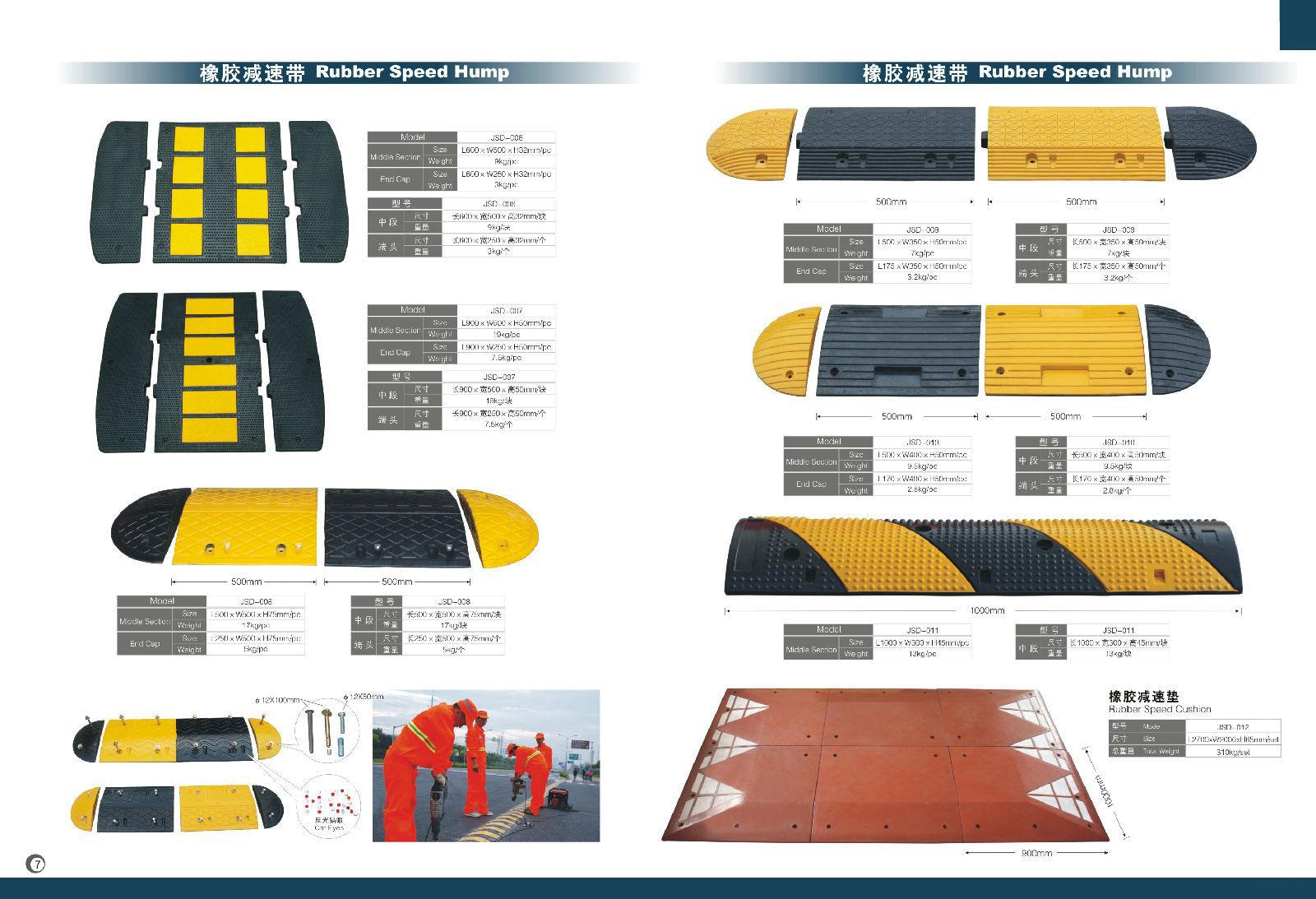 20年质保承重200t铸钢加厚减速带 钢制路拱 国标正品 停车场专用