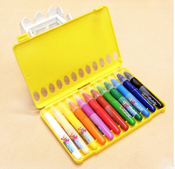 阳光天使 12色 炫彩棒 油画棒 大容量 水溶性炫彩棒 旋转式