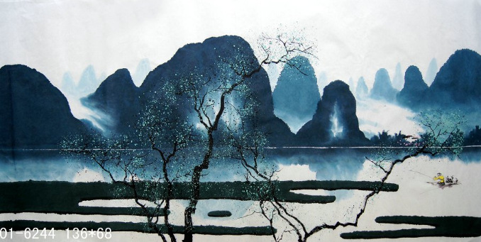 实体老店集雅堂 供应100%纯手绘国画 凌云四尺山水 01-6244