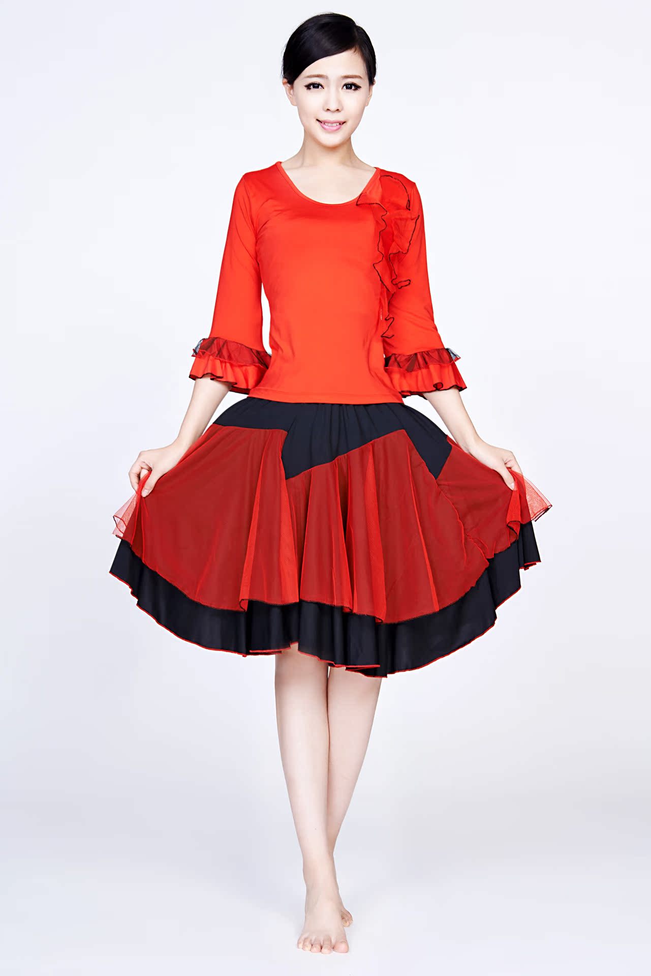 2014新款中老年舞蹈服装大码广场舞套装 春夏季新款 厂家直销