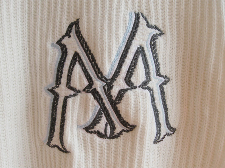 现货2014冬季新款圆领套头长袖兔毛m字母刺绣图案针织衫244e484