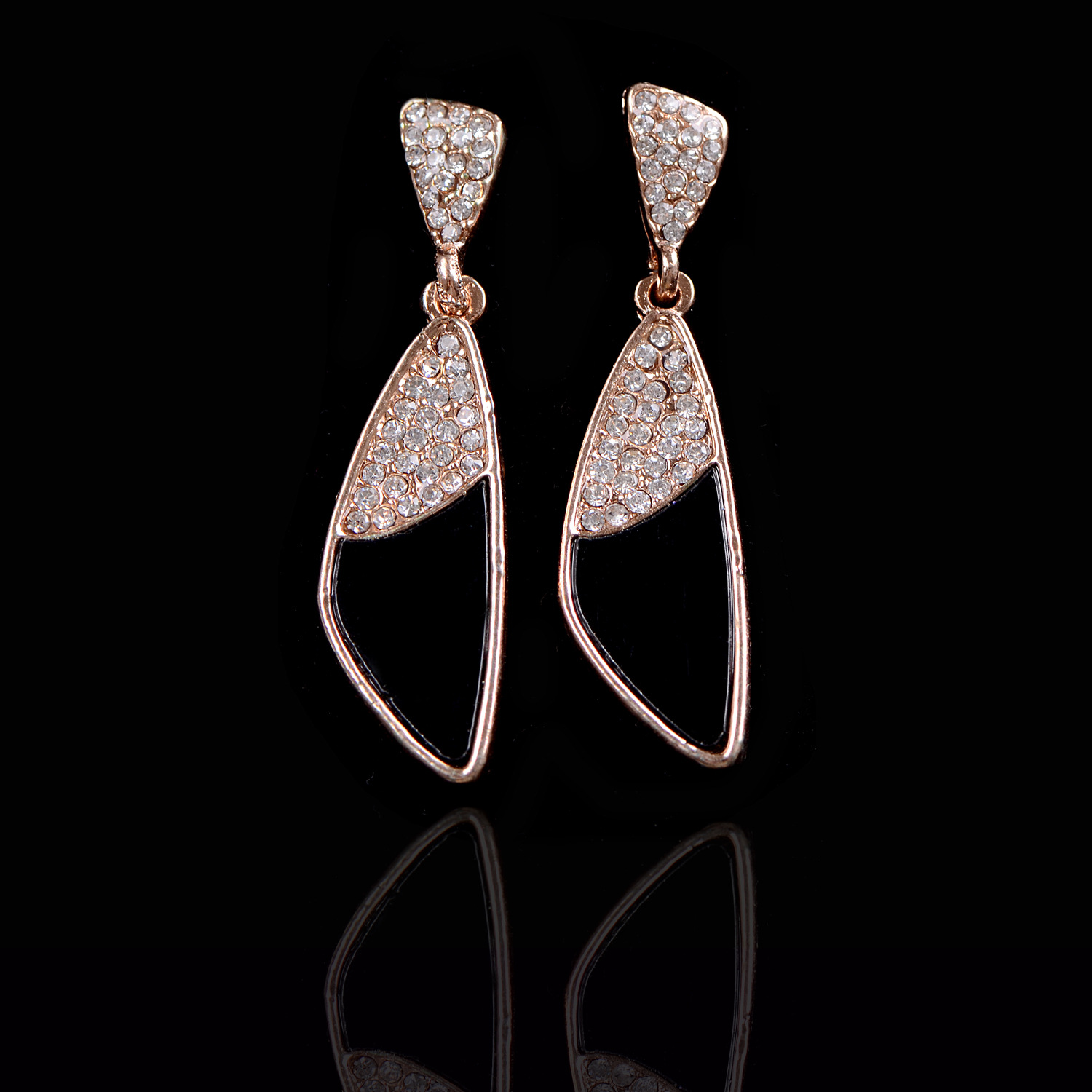 欧美流行时尚饰品 锌合金耳环耳钉 电镀,镶钻,厂家直销