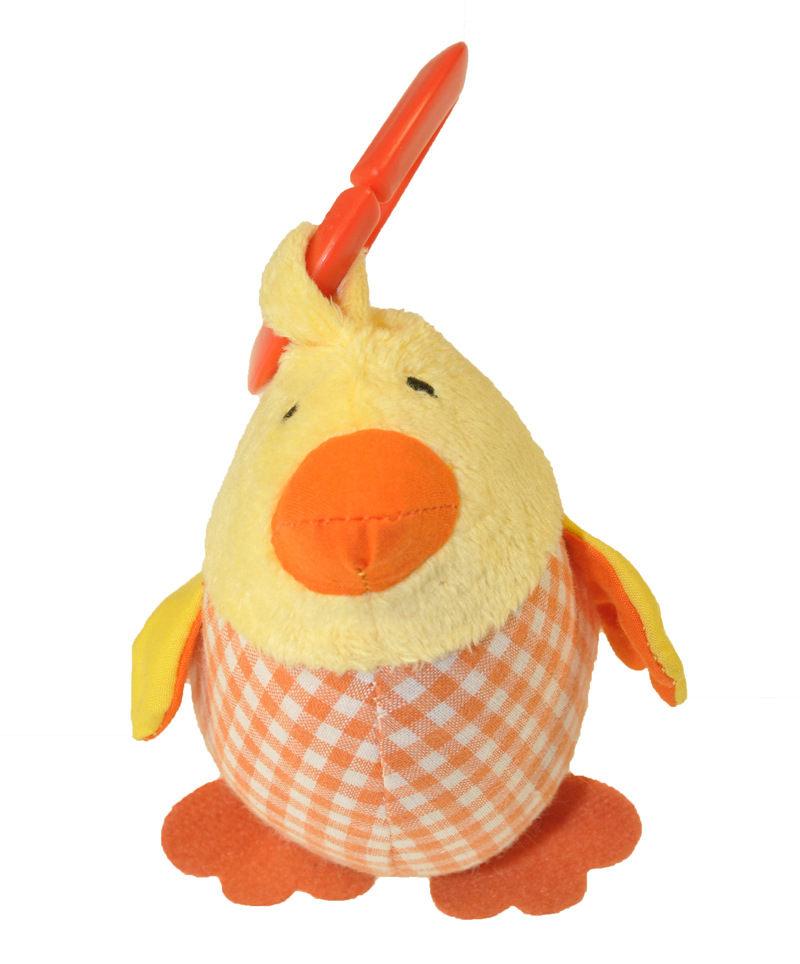 外贸高质量吊环立体小鸡玩偶 宝宝安抚公仔车挂