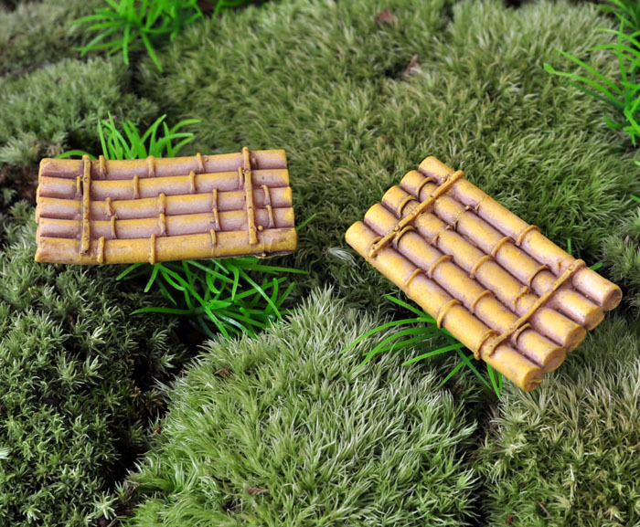 zakka杂货 树脂小摆件 沙盘模型造景 微景观生态玻璃瓶 竹筏 竹排