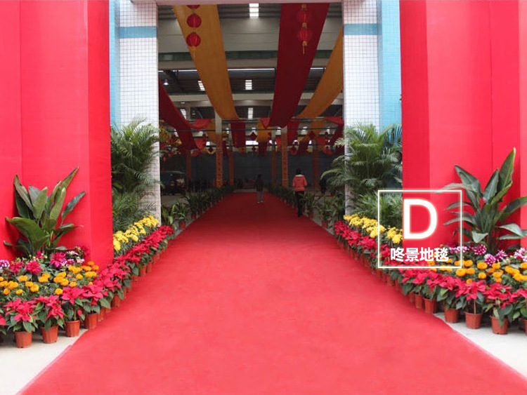 厂家批发 婚庆红地毯开业一次性红地毯酒店宴会地垫 舞台地毯地垫