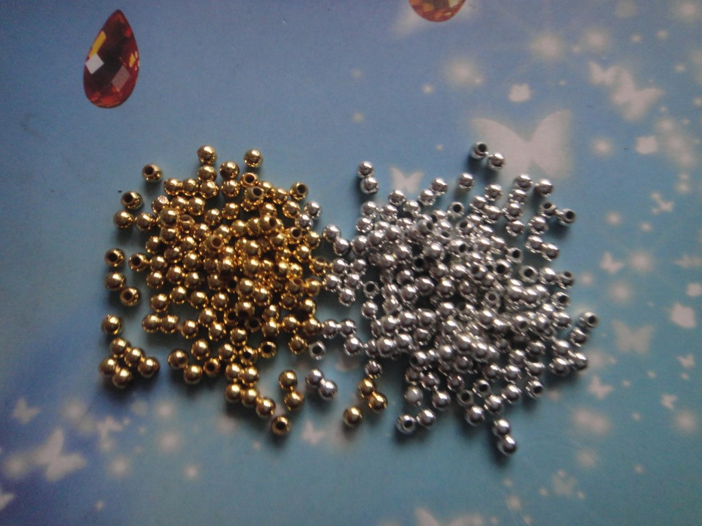 3mm电镀珠子 金色银色