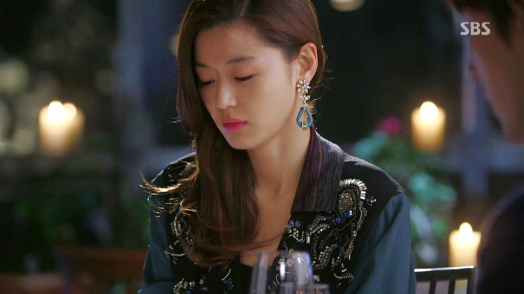 韩国定制饰品 韩剧《来自星星的你》全智贤佩戴镶钻花朵水滴耳环