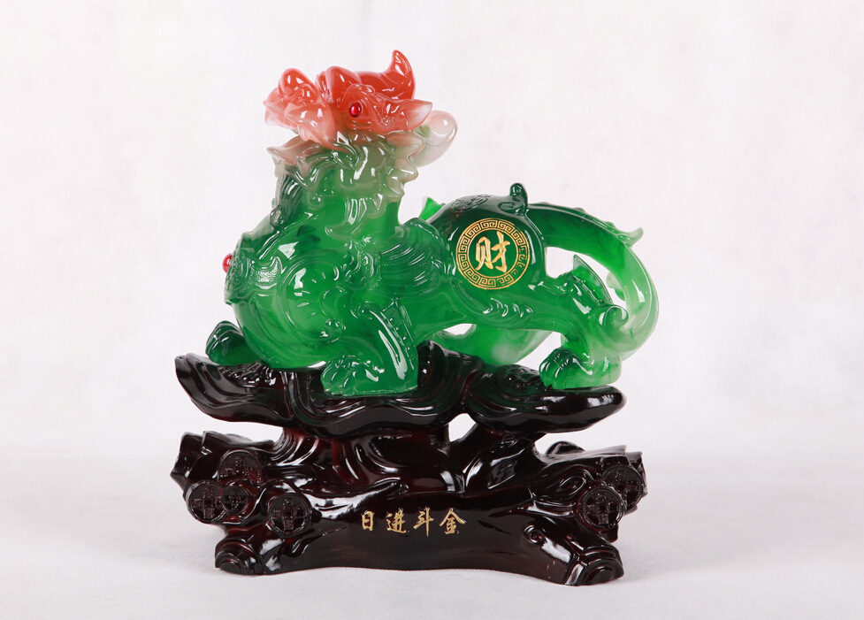 仿玉树脂日进斗金招财貔貅守财镇宅家居公司风水摆件商务升迁礼品