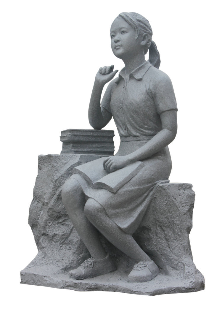 厂家直供 景观园林雕塑小品 "静思"读书女孩雕塑 dsds-009图片_9