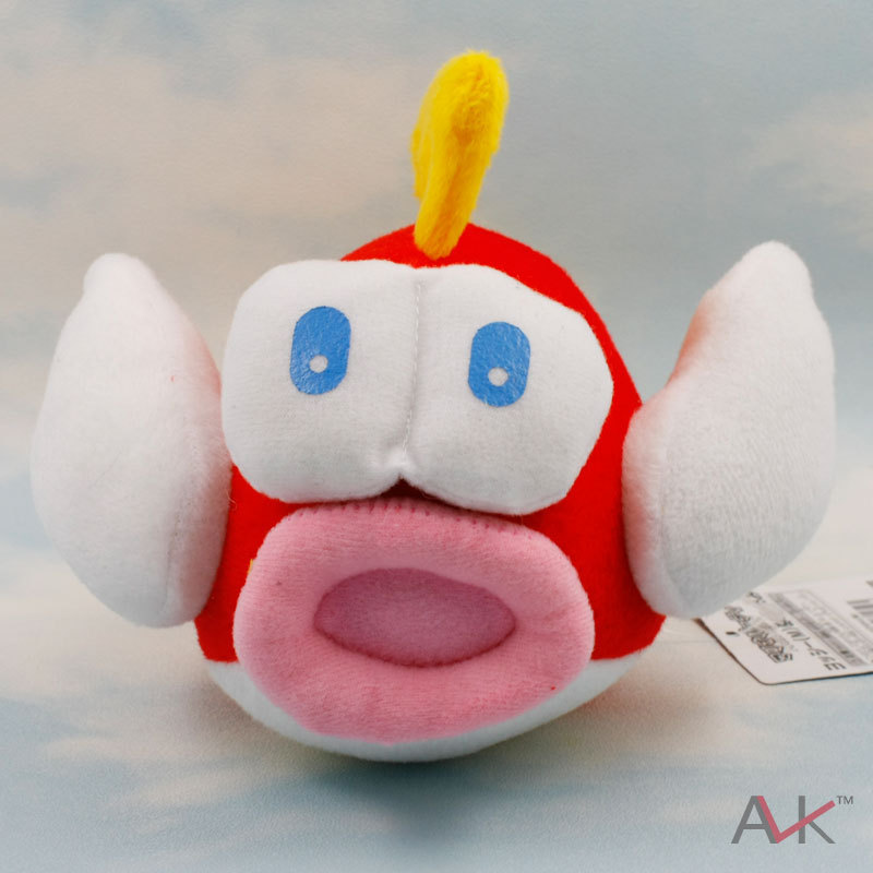 超级supermario玛丽游戏动漫奥系列马里奥毛绒玩具19cm飞鱼公仔