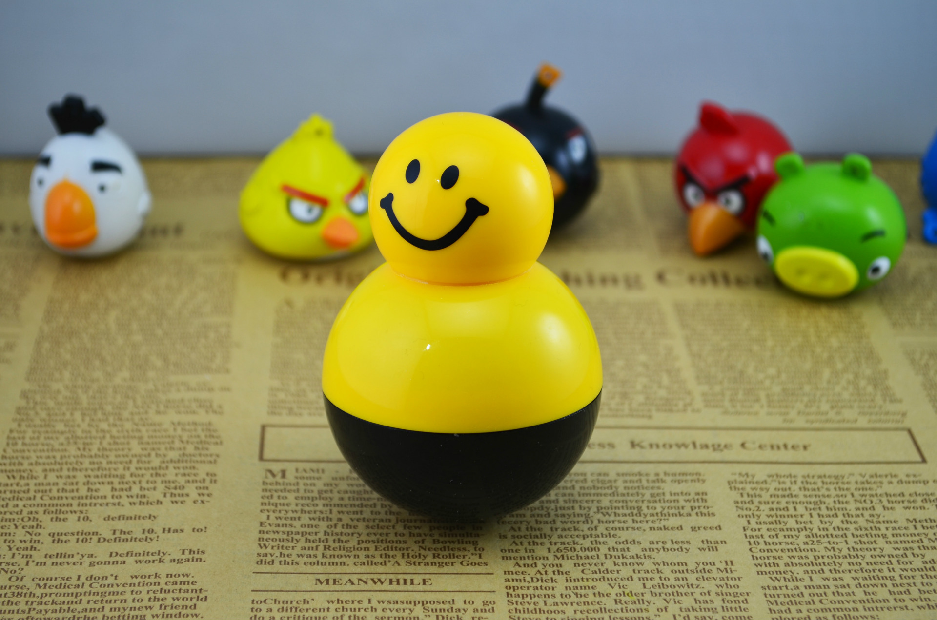 厂家直销圆珠笔,创意广告笔 多功能荧光笔不倒翁荧光笔图片_9