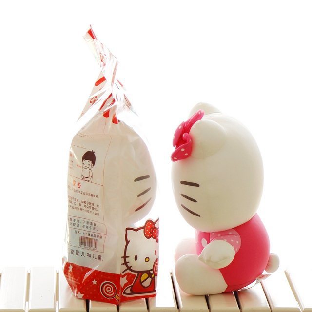 正版新款泡沫粒子軟體糖果hello kitty凱蒂貓公仔毛絨玩具禮物