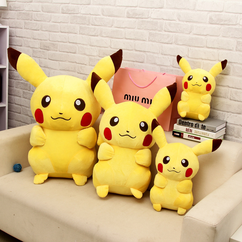 正版大号可爱皮卡丘比卡丘公仔抱枕布娃娃毛绒玩具女国庆礼物
