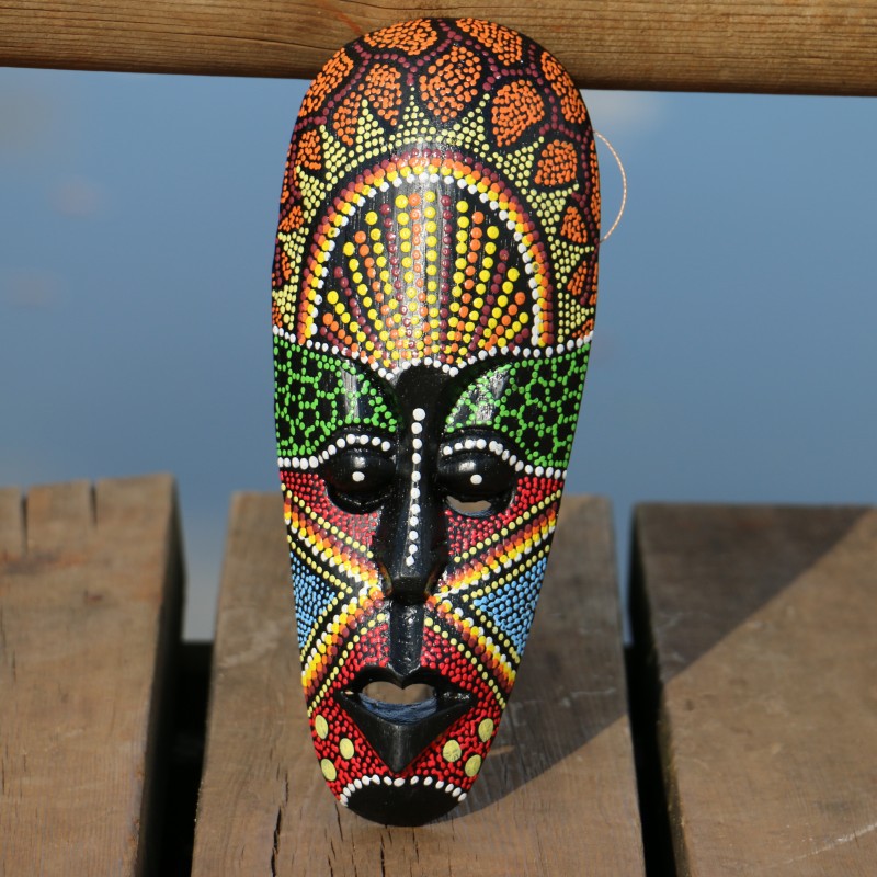 泰国工艺芒果木点彩面具 泰式风格东南亚装饰品 非洲鬼脸新奇特