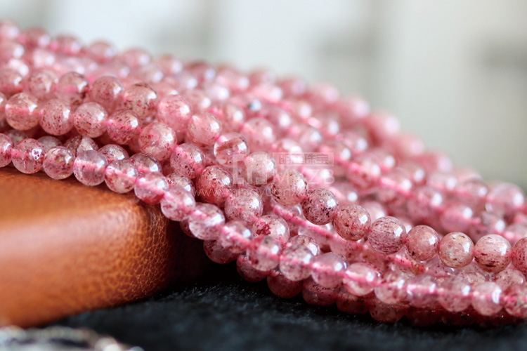 【天然草莓晶半成品长链 第四等级 水晶宝石饰品批发】广东汕尾天然