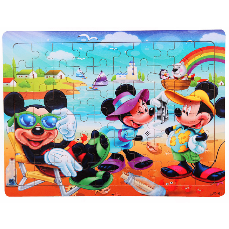 60片米奇木制拼图儿童益智力玩具 3758岁1款批发代发jx611