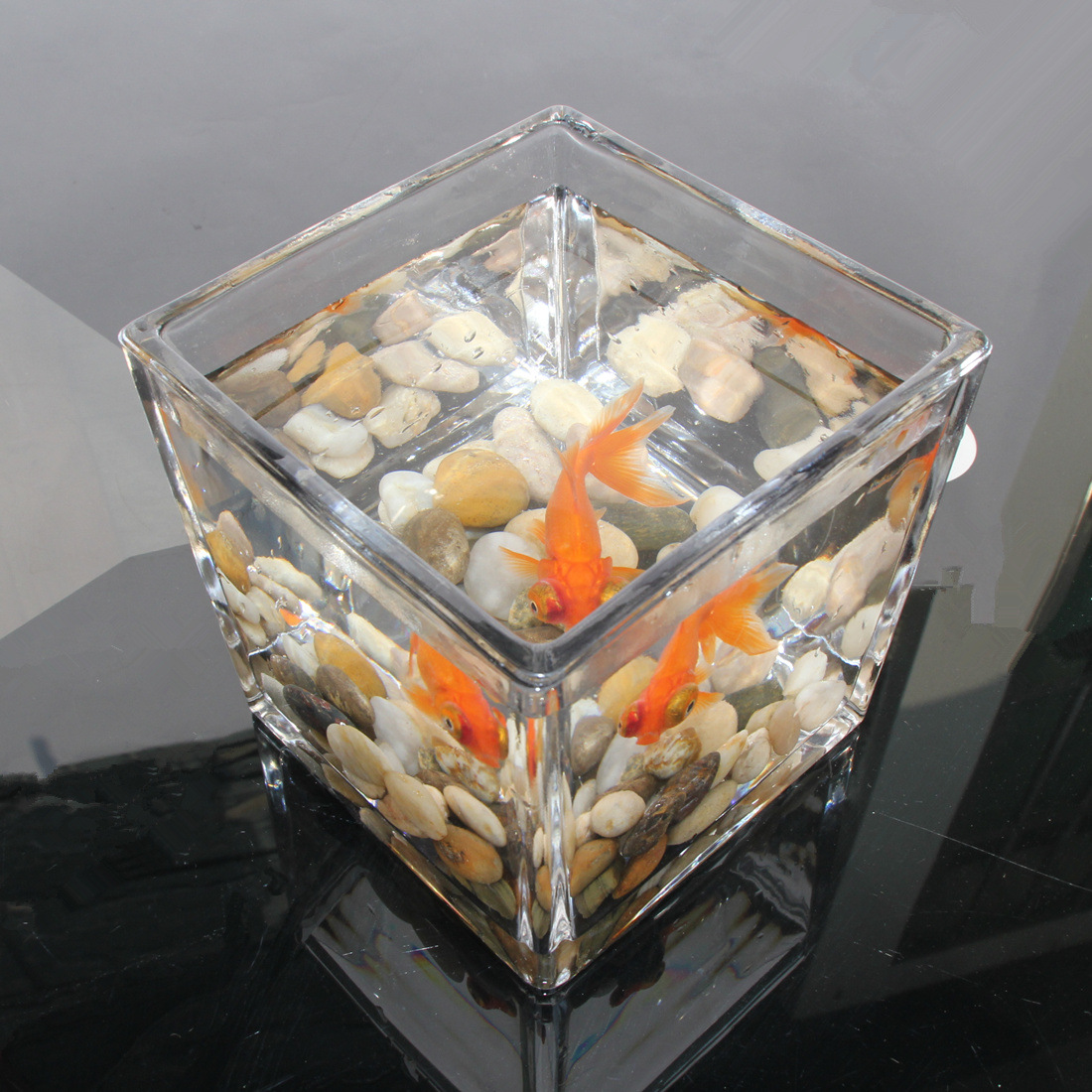 正方形水培玻璃透明方缸 连花盆花瓶器乌龟鱼缸 婚庆婚礼插花