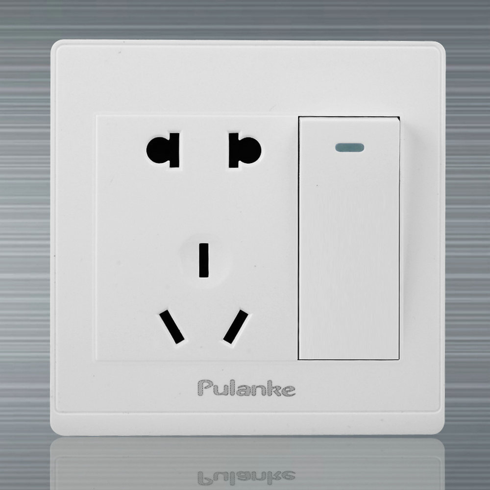 一开五孔双控 普兰克a6雅白系列墙壁开关插座