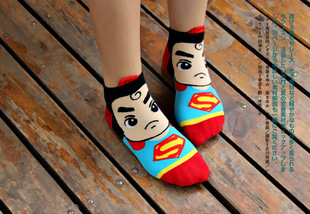 夏季新款 超人系列卡通人物女士船袜 韩国袜子 立体卡通袜