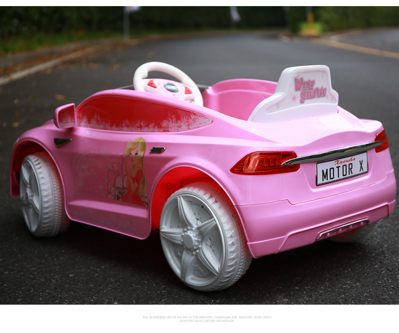 贝瑞佳儿童电动车宝宝玩具车可座双电双驱带遥控缓启动四轮汽车