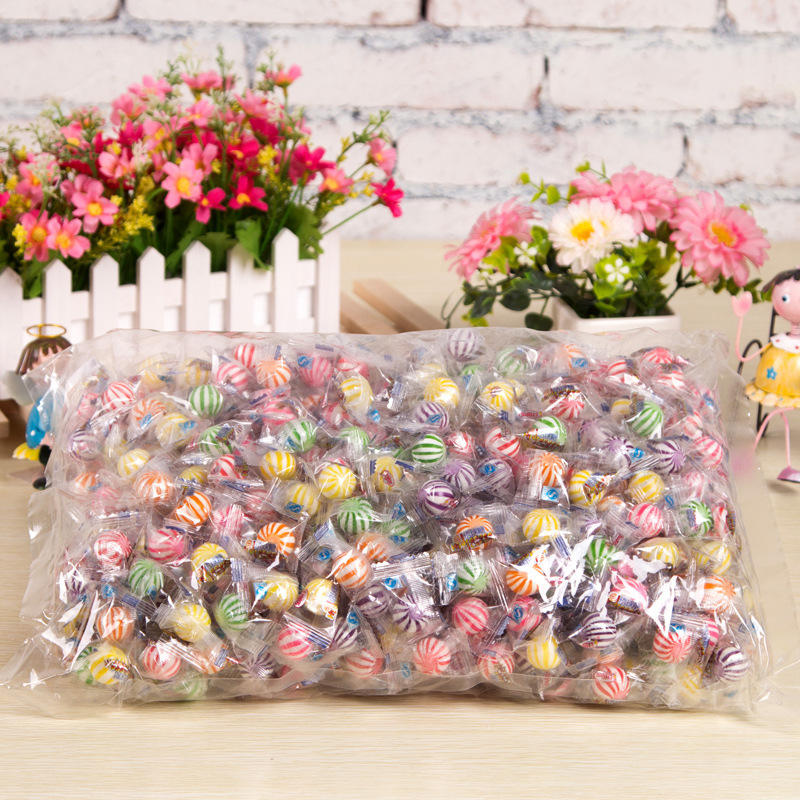 金稻谷小绣球多彩糖果水果维c散装硬彩虹糖5068商贸一件代发批发