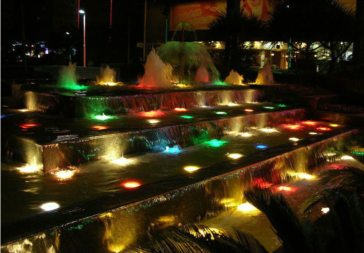 led水底射灯7w 七彩水下射灯12v 喷水池绿化景观照明灯 深圳厂家