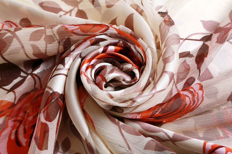 100%纯天然桑蚕丝 真丝缎条绡长巾 围巾