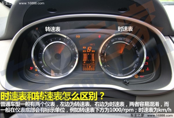 一般普通车型有两个仪表,左边为转速表,右边为时速表,如何分别呢?