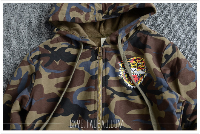 儿童套装2015秋款韩版男女童装迷彩虎头拉链外套t恤运动裤三件套