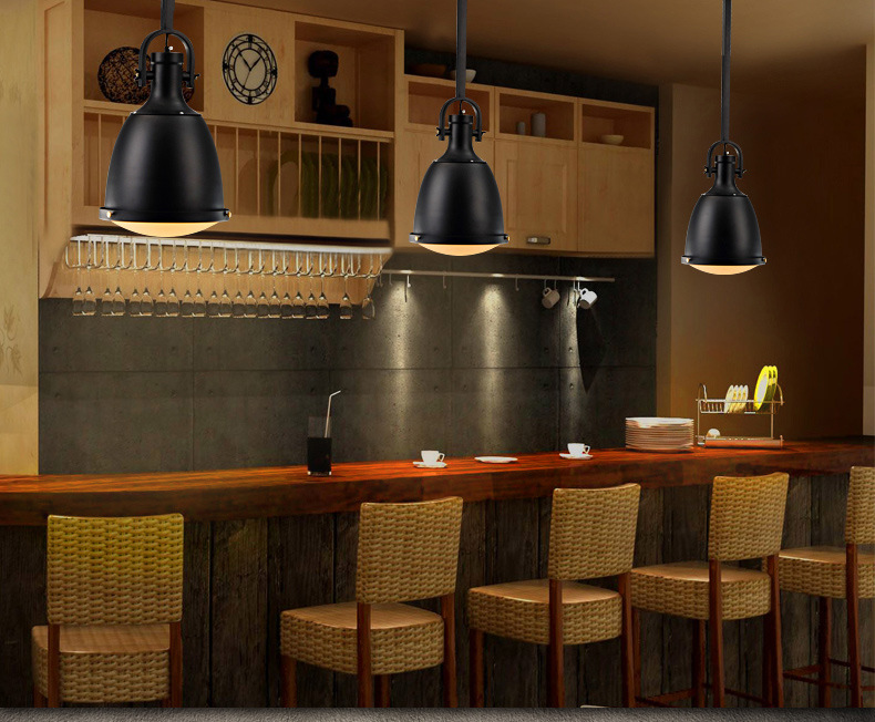 led欧式创意餐厅吧台灯美式乡村复古工业风小号码头餐馆吊灯批发