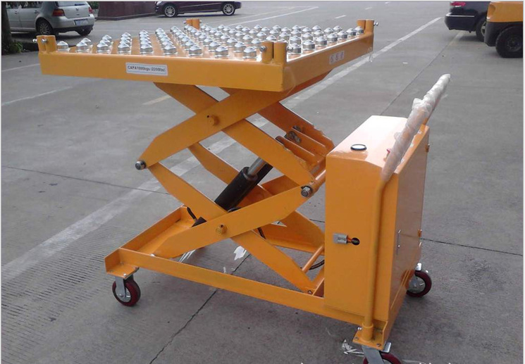 手推滚珠式电动升降模具车 滚珠式液压平台车 万向球模具搬运平台