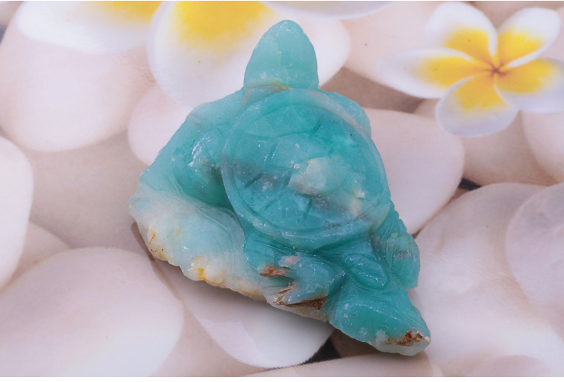 纯天然亚马逊 天河石 小乌龟 海归雕刻摆件收藏手把件 厂家直销