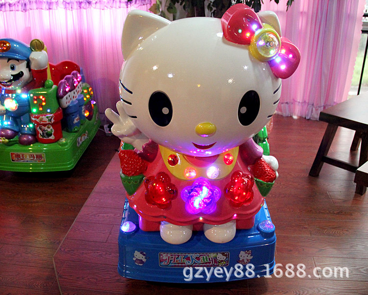 新款hello kitty凯蒂猫菠萝儿童投币摇摆机 摇摇车广州游戏机厂家
