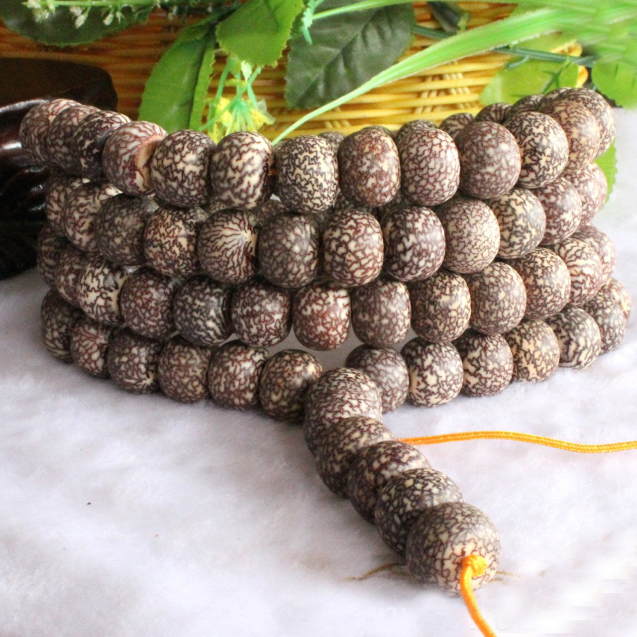 厂家供应金线血丝菩提佛珠 大苹果圆印尼金线菩提 108 4颗批发