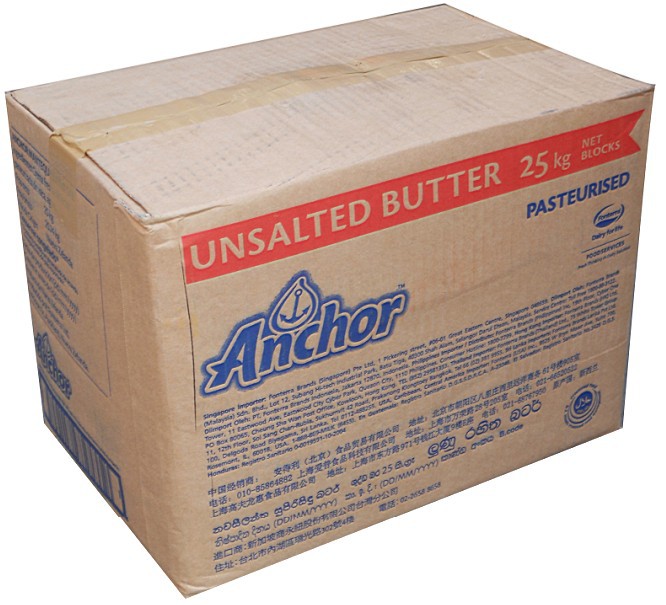 烘焙原料 新西兰进口 安佳无盐大黄油 25kg箱