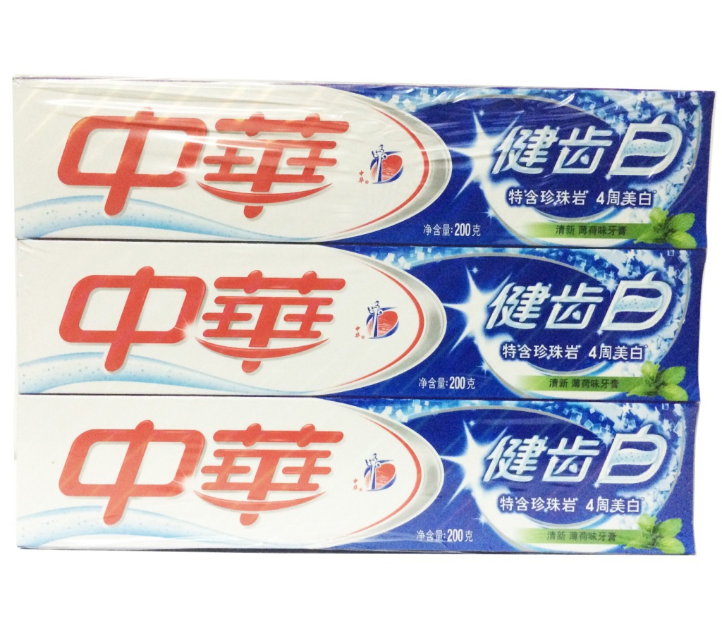批发新货正品牙膏中华优加健齿白尚品白茶200g