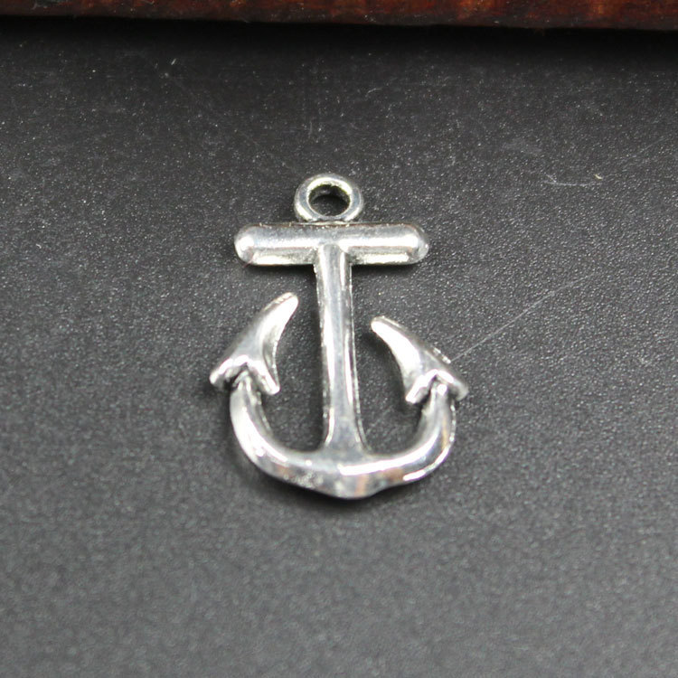wp1522 diy合金手链服饰配件 镀古银船锚船舵配件