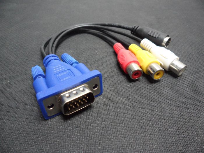 电视盒转老款电视机av连接线 vga转av视频线 vga转s端子线